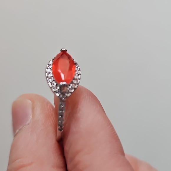 Silver, Carmelian & Quartz Gemstone Ring, New In Package, Sz 6 NWT - Picture 3 of 7